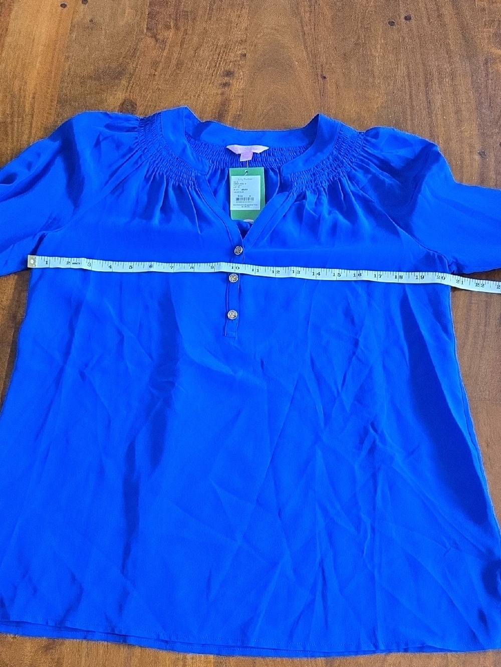 NWT Lilly Pulitzer Silk Elsa Blouse In Twilight Blue Size Medium - Picture 6 of 7